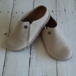 Birkenstock Beige Canvas Mules
